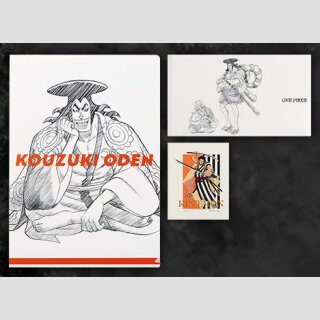 ONE PIECE Nankoufuraku no Futokorogatana Ichiban Kuji Sichtmappe & Sticker KOUZUKI ODEN