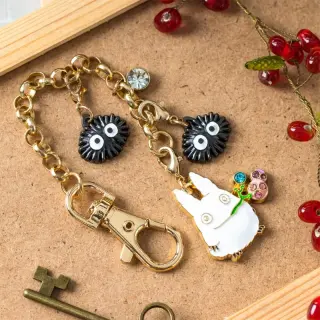 STUDIO GHIBLI スタジオジブリ Mein Nachbar Totoro ★ My Neighbor Totoro ～Small Totoro & Soot Sprites Metall Anhänger mit Kette～