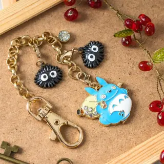 STUDIO GHIBLI スタジオジブリ Mein Nachbar Totoro ★ My Neighbor Totoro ～Medium Totoro & Soot Sprites Metall Anhänger mit Kette～