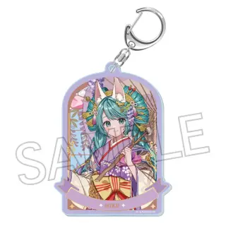 HATSUNE MIKU Hyakki Yakou Rei-En Foil-Stamped Acryl Anhänger White Fox