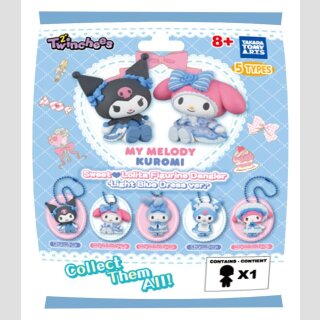SANRIO CHARACTERS My Melody x Kuromi Twinchees Sweet Lolita Figurine Dangler Light Blue Dress Ver. Anhänger