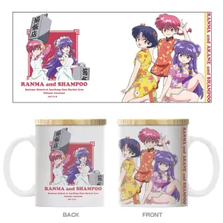 RANMA 1/2 Cospa Full Color Tasse mit Deckel AKANE, RANMA & SHAMPOO